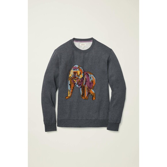 BONOBOS Critter Supersoft Fleece Crew Sweater Embroidered Long Sleeve S 283163 - Picture 5 of 11